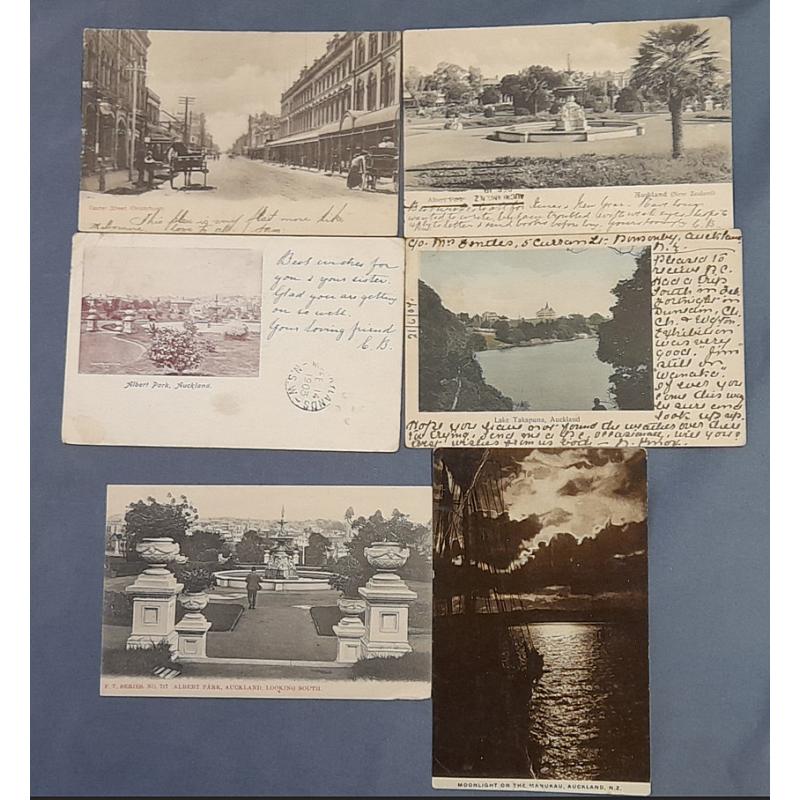 (BB10026) NEW ZEALAND · c.1905/10: 6 postcards with views of CHRISTCHURCH all postally used to Australia all in VG to F condition · includes 3 undivided back cards (6)