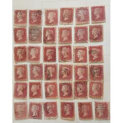 (BB10118L) GREAT BRITAIN · 1854/61: 5 album pages housing an unchecked assembly of 140x 1d QV 'reds' · unplated (letters only in lower corners) with an obvious range of shades · mixed condition · c.v. for FU around £2000 (4 images)