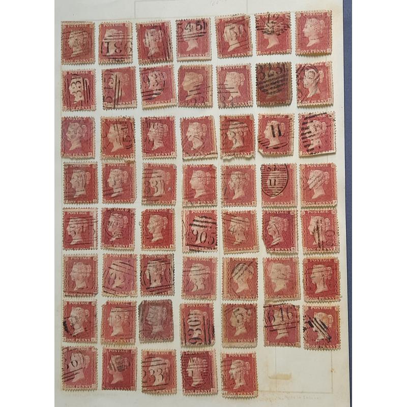 (BB10118L) GREAT BRITAIN · 1854/61: 5 album pages housing an unchecked assembly of 140x 1d QV 'reds' · unplated (letters only in lower corners) with an obvious range of shades · mixed condition · c.v. for FU around £2000 (4 images)