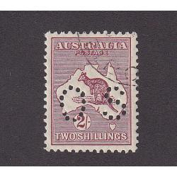 (BB10120) AUSTRALIA · 1929: VF c.t.o. 2/- maroon Roo (SM Wmk) perf 'OS' BW 39Awa · an excellent example in all respects · c.v. AU$75 for 'normal' FU (2 images)