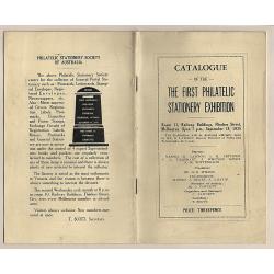 (BB15294) AUSTRALIA · 1935: CATALOGUE of THE FIRST PHILATELIC STATIONERY EXHIBITION held at Melbourne · excellent cleanh condition · advert for the organisers, thr  Philatelic Stationery Society of Australia, on back (2 images)