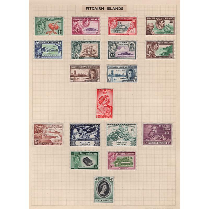 (BB15309L) PITCAIRN ISLANDS · 1940/73: mounted collection of mainly mint sets and oddments from the period in excellent to VF condition · 70 stamps (4 images)