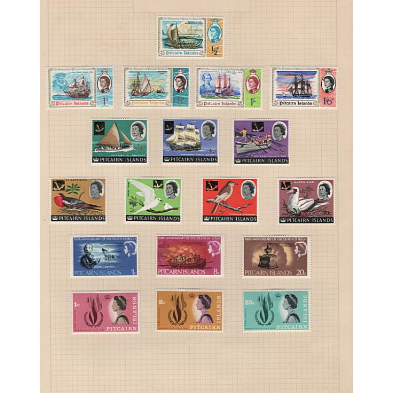 (BB15309L) PITCAIRN ISLANDS · 1940/73: mounted collection of mainly mint sets and oddments from the period in excellent to VF condition · 70 stamps (4 images)