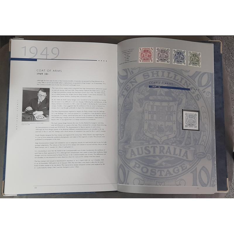 (BB15271A) AUSTRALIA · 2001: "A Selection of the Engraved Stamps of the Commonwealth of Australia - Federation" with 28 posthumous die proofs in pale blue on light card in original album with slipcase ·  "as new" condition