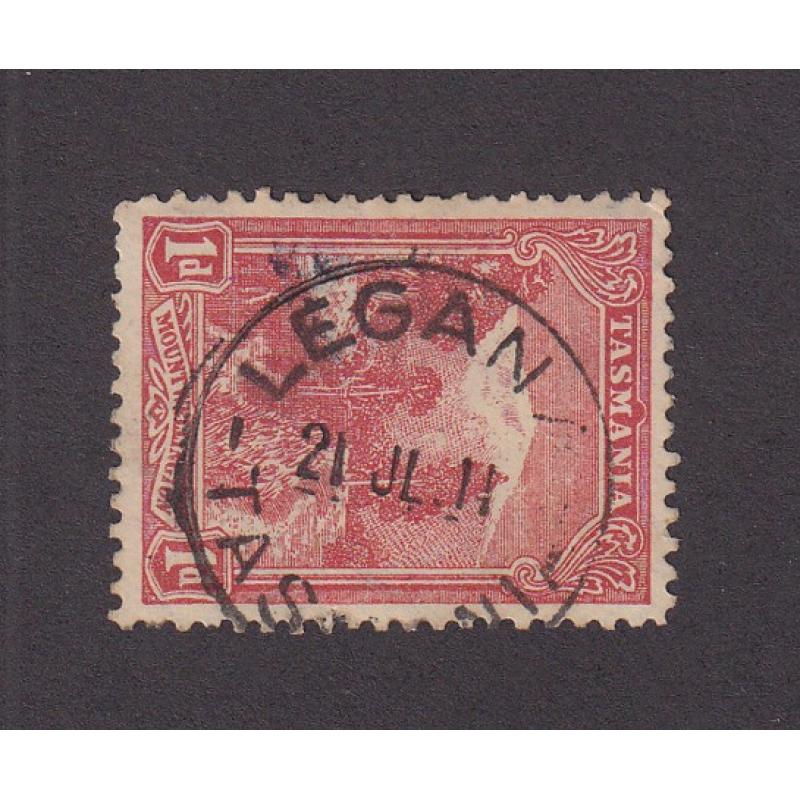 (BL1606) TASMANIA · 1911: a very collectable strike of the LEGANA Type 2b cds on a 1d Pictorial · postmark is rated RRR+(15)