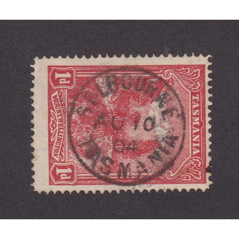 (BL1608) TASMANIA · 1904: a well-inked but clear and complete strike of the SELBOURNE Type 1 cds on a 1d Pictorial · postmark is rated RR(11)