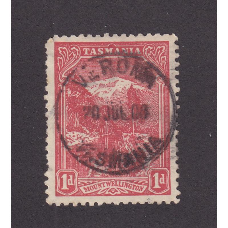 (BL1609) TASMANIA · 1908: a full strike of the VERONA Type 2 cds on a 1d Pictorial · postmark is rated RRR(14)