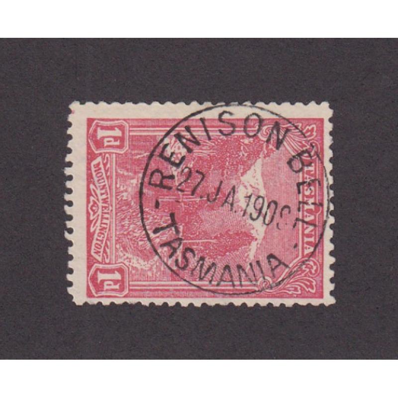 (BL1651) TASMANIA · 1909: an A1+ quality strike of the RENISON BELL Type 2a cds on a 1d Pictorial · postmark is rated R-(7) · no need to look out for an "improver" on this example!