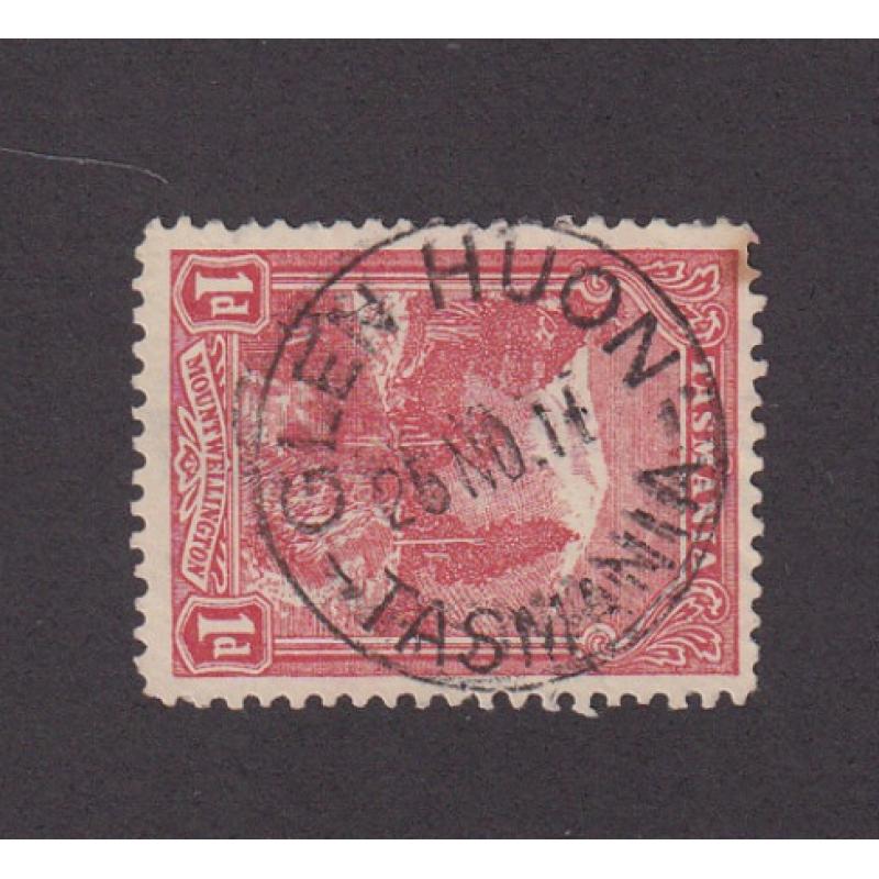 (BL1652) TASMANIA · 1911: a very clear strike of the GLEN HUON Type 2b cds on a 1d Pictorial · postmark is rated RR-(10*) · condition as per largest image