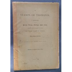 (CE1010L) THE STAMPS OF TASMANIA by A.F. BASSET HULL published by the Philatelic Society London in 1890 · paper cover · needs re-binding · illustrations in back all present (3 sample images)