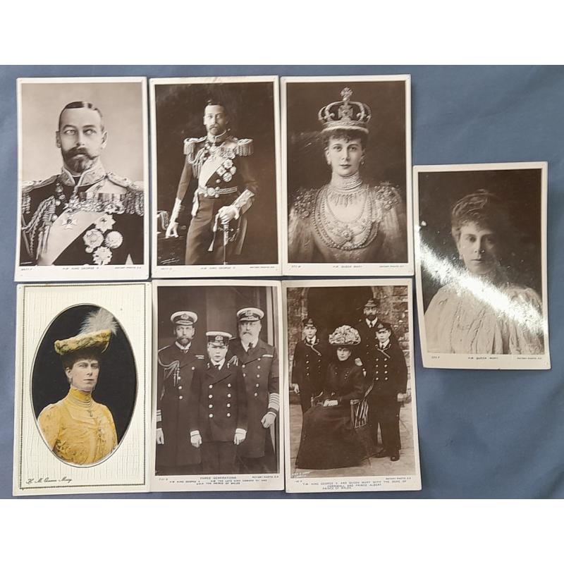 (CE1017) GREAT BRITAIN  · c.1910: seven cards featuring portraits of KGV and family members  ..... all but one are real photo style types by Rotary · condition a little mixed however all cards are quite exhibitable (7)