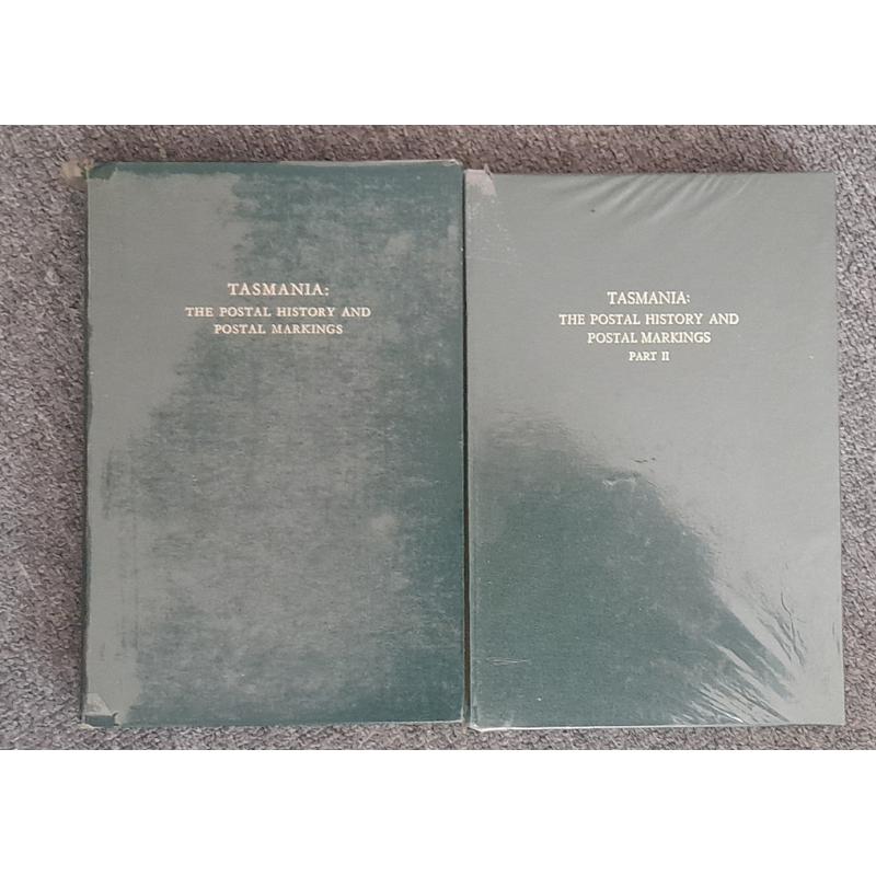 (CE1028A) TASMANIA: THE POSTAL HISTORY AND POSTAL MARKINGS PARTS I & II (the former with hardcover) both published by the R.P.S.V. in 1962 & 1975 · see full description (2 sample images)