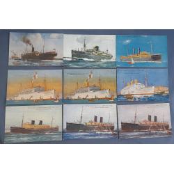 (CR1017L) GREAT BRITAIN · 1910s/30s: 24 diff colour postcards featuring views of 23 P&O Liners all of which served routes from G.B. to India/Ceylon and Australia, etc. · 3 cards have been used · mostly in excellent to fine condition (3 images)