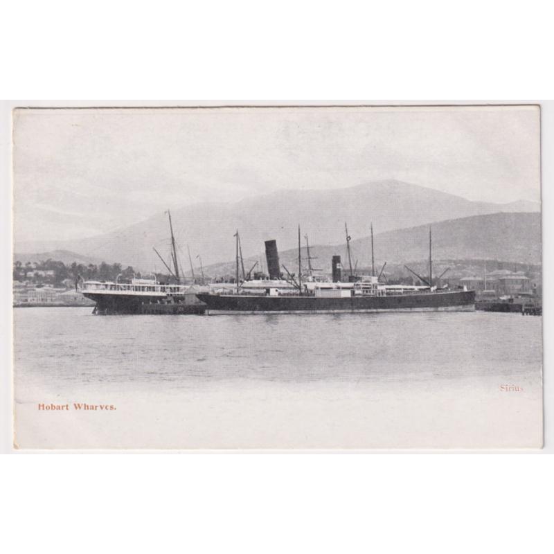 (CR1022) TASMANIA · c.1904: unused undivided back card by "Sirius" (C. Gruncell) with a view of the HOBART WHARVES · fine condition