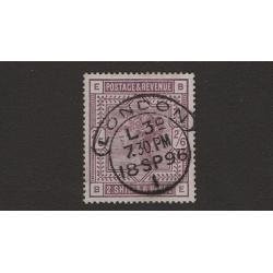 (DA1513) GREAT BRITAIN · 1883: used 2/6d lilac QV (large Anchor wmk) on white paper SG 178 · any imperfections are v.minor · nicely centred with full perfs · c.v. £160 (2 images)