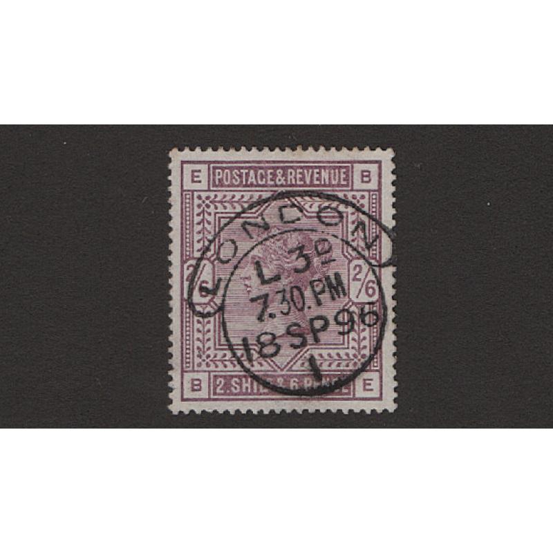 (DA1513) GREAT BRITAIN · 1883: used 2/6d lilac QV (large Anchor wmk) on white paper SG 178 · any imperfections are v.minor · nicely centred with full perfs · c.v. £160 (2 images)