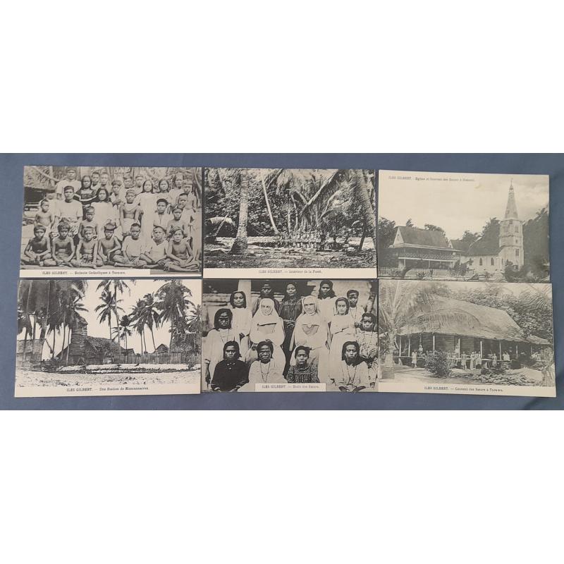 (EE1368) GILBERT ISLANDS · c.1910: 11 different unused b&w cards featuring portraits of the indigenous people plus a few missionaries · condition is excellent to VF (2 images)