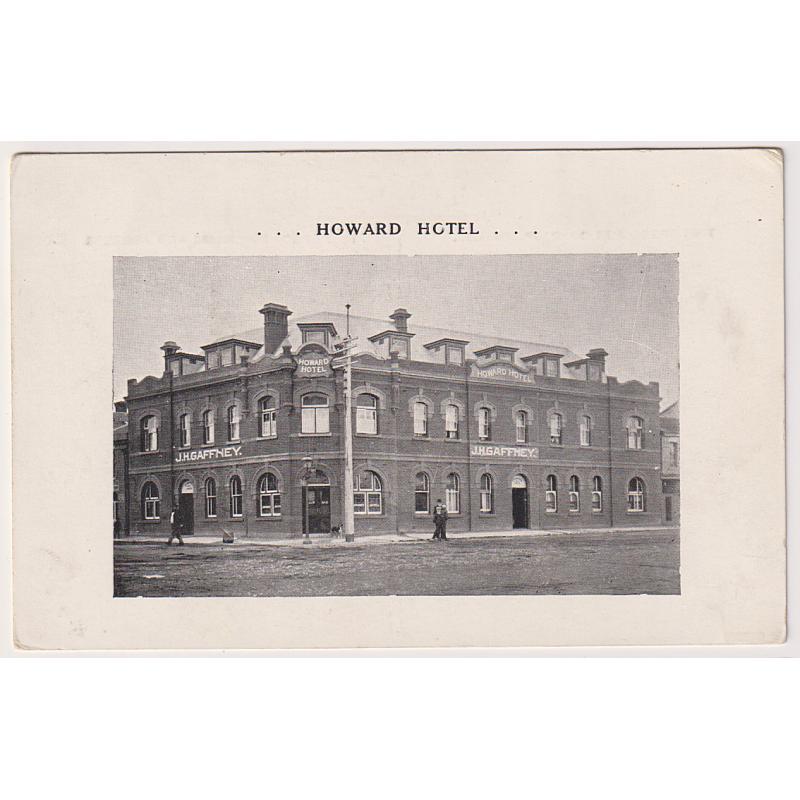 (FE1010) TASMANIA · c.1905: unused advertising card for the HOWARD HOTEL which was situated at 1-3 Elizabeth Street, Hobart · excellent condition · I have not seen an example previously · the hotel was demolished in the 1960s