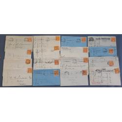 (FL1019B) AUSTRALIA · 1920/21: bundle of 38 small covers all from the same commercial correspondence to Cressy (TAS) all with 2d orange KGV defin franking · many covers have their original contents · mostly in excellent condition (3 images)