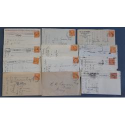 (FL1019B) AUSTRALIA · 1920/21: bundle of 38 small covers all from the same commercial correspondence to Cressy (TAS) all with 2d orange KGV defin franking · many covers have their original contents · mostly in excellent condition (3 images)