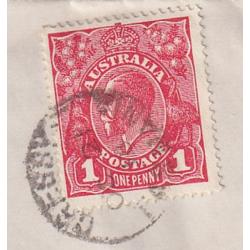 (FL1033) AUSTRALIA · 1918: cover mailed in Tasmania with Die III 1d deep red KGV defin franking BW 75B tied by a Cressy cds · excellent clean condition · "on cover" c.v. AU$750 (2 images)