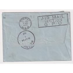 (GG1246) NEW ZEALAND · 1934: small cacheted cover to Melbourne carried on first Trans-Tasman air mail flight to Australia by C.T.P. Ulm et al in "Faith in Australia" AAMC #370 · c.v. AU$60 (2 images)