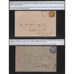 (GG15176L) TASMANIA · 1902/04: 4 covers (3 from WA, NSW and QLD) all addressed to Tattersall General Manager D.H. Harvey to bypass the mail embargo to the firm · usual spike-holes o/wise in excellent condition (2 images)