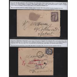 (GG15176L) TASMANIA · 1902/04: 4 covers (3 from WA, NSW and QLD) all addressed to Tattersall General Manager D.H. Harvey to bypass the mail embargo to the firm · usual spike-holes o/wise in excellent condition (2 images)