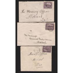 (GG15189) TASMANIA · 1903/07: 6 covers in a mixed condition all addressed to Tattersall "alias addresses" · please view both largest images (6)