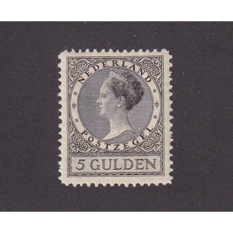 (HK1015) NETHERLANDS · 1925: MH 5g grey-black Wilhelmina Scott # 163 · excellent condition · c.v. US$160 (2 images)