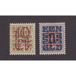 (HK1019) NETHERLANDS · 1923: fresh mint surcharge duo Scott #135/36 both in excellent condition · c.v. US$60+ (2 images)