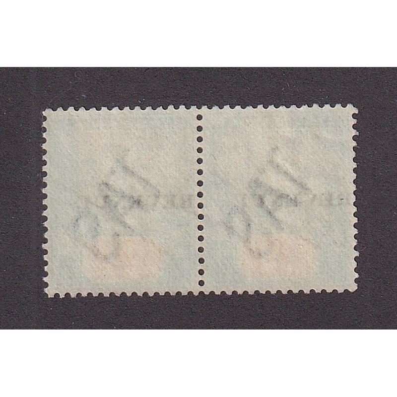 (HS1502) TASMANIA · 1900/44: fiscally used pair of £1 green & yellow QV Keyplate issue optd REVENUE Craig 7.70 in excellent condition · total Elsmore online c.v. AU$70 (2 images)