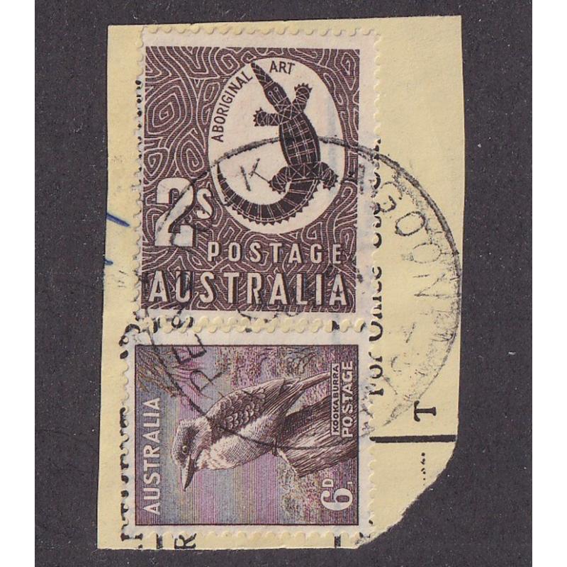 (JB1667) TASMANIA · 1950s: a light but complete, obvious impression of the PENSTOCK LAGOON Type 5 cds on a telegram clipping · postmark is rated 3R