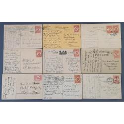 (KB1050L) AUSTRALIA · 1913/14: bundle of 29 postcards of Australian and Worldwide origin all bearing 1d Roo franking · clean lot in excellent condition · a couple of minor varieties noted · postmark interest possible (3 images)