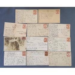 (KB1050L) AUSTRALIA · 1913/14: bundle of 29 postcards of Australian and Worldwide origin all bearing 1d Roo franking · clean lot in excellent condition · a couple of minor varieties noted · postmark interest possible (3 images)