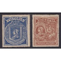 (LD1055) VICTORIA · 1897: MLH/M 1d(1s) and 2½d(2/6d) QV Jubilee Charity duo SG 353/54 · the higher value has a hint of discolouration on a couple of perf tips o/wise condition is excellent · c.v. £158 (2 images)