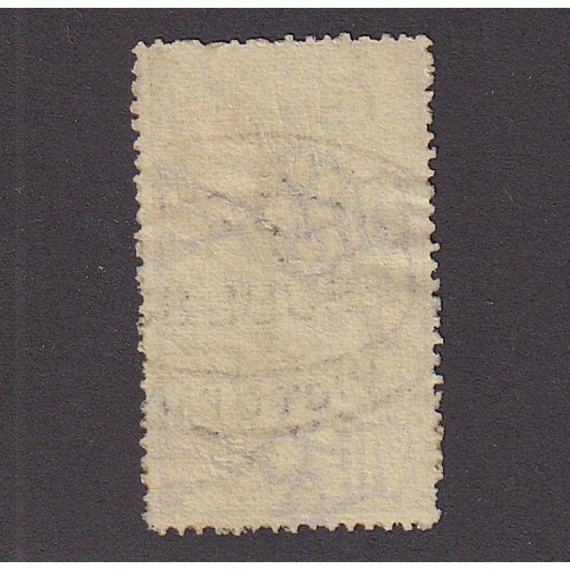 (LD1070) VICTORIA · 1882: used £1 mauve on yellow QV Stamp Statute perf.12.5 Craig 3.16a(iii) · pulled perf near LL cnr o/wise in excellent condition (2 images)