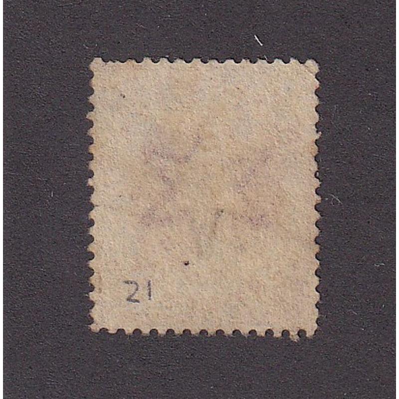 (LD1087) QUEENSLAND · 1861: nicely used 1d carmine QV Chalon (Small Star wmk · clean cut perfs) SG 12 · fine condition front/back · c.v. £60 (2 images)