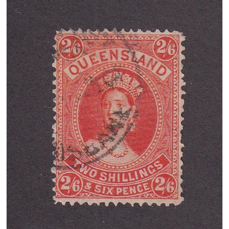 (LD1115) QUEENSLAND · 1905: used 2/6d vermilion/aniline QV Chalon (Crown/Q wmk- twice s/ways · perf.13) BW Q53B · excellent condition · c.v. AU$110 (2 images)