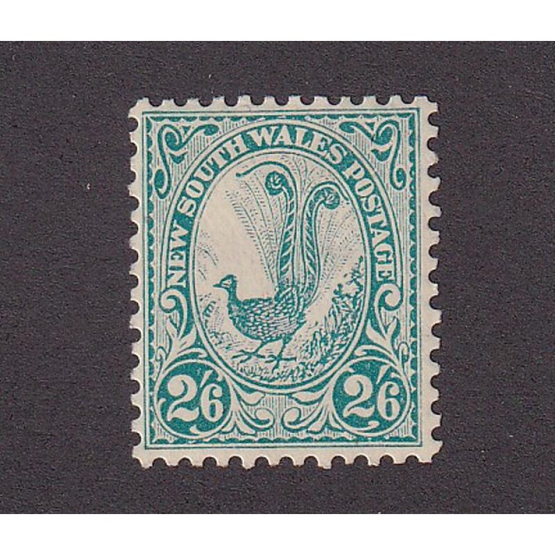 (LD1122) NEW SOUTH WALES · 1907: fresh mint 2/6d blue-green Lyrebird (Crown/A wmk) SG 363 · a very collectable example · c.v. £130 (2 images)