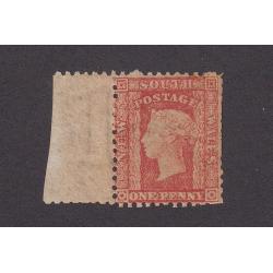 (LD1126) NEW SOUTH WALES · 1860: mint 1d scarlet QV Diadem perf.12 SG 132 · toned, disturbed gum but quite presentable from the money side · c.v. £300 (2 images)