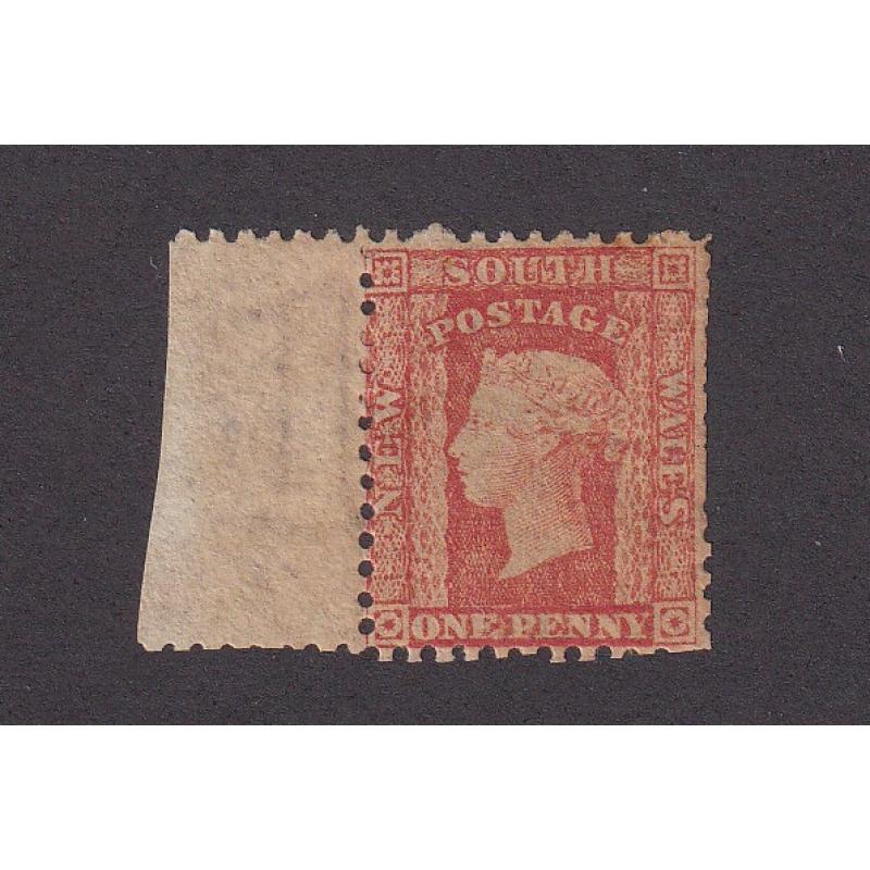 (LD1126) NEW SOUTH WALES · 1860: mint 1d scarlet QV Diadem perf.12 SG 132 · toned, disturbed gum but quite presentable from the money side · c.v. £300 (2 images)