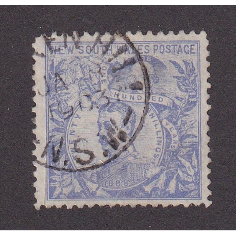 (LD1562) NEW SOUTH WALES · 1890: used 20/- ultramarine Carrington perf.12 SG 264ca in excellent condition · c.v. £150 (2 images)