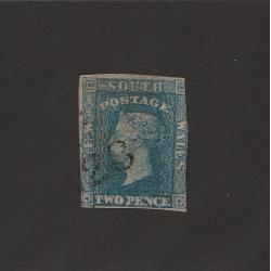 (LD1565) NEW SOUTH WALES · 1859: lightly used imperf lithographed 2d pale blue QV SG 118 · accompanied by RPSL Certificate (1947) · c.v. £950 (3 images)