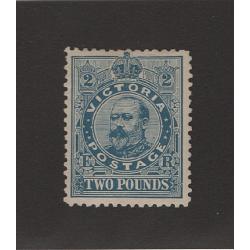 (LD1573) VICTORIA · 1907: mint £2 dull blue KEVII (Crown/A wmk · perf.11) SG 445 · some gum absent where hinges have been removed o/wise in excellent condition · c.v. £1300 (2 images)