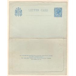 (LD1580) WESTERN AUSTRALIA · 1905: unused 2d ultramarine QV lettercard Pope LC4 · any imperfections are quite minor · c.v. AU$100 (2 images)