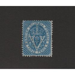 (LD1588) CANADA · BRITISH COLUMBIA · 1865: MNG 3d deep blue Seal of B.C. SG 21 · some minor imperfections but "presents well" · c.v. for mint £110 (2 images)