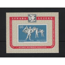 (LD1601) SWITZERLAND · 1951: fresh MNH Lunaba Stamp Exhibition s/sheet Scott #B206 in fine condition · c.v. US$275 (2 images)