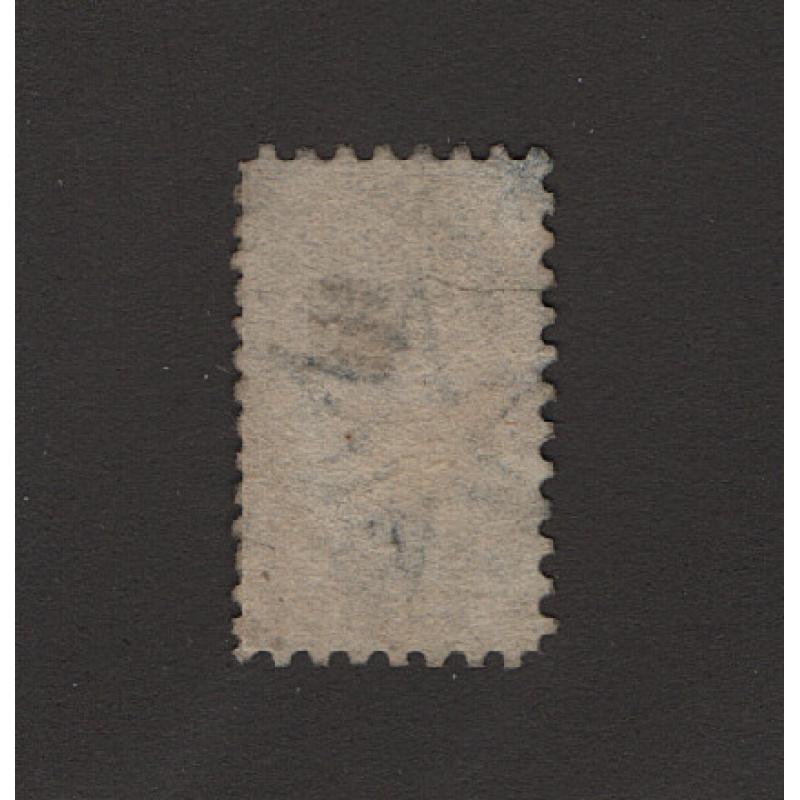 (LD1612) SOUTH AUSTRALIA · 1871: lightly used 6d indigo QV S/face (Star Wmk · perf.10) SG 97 mis-perforated creating a "Bantam" size stamp · unusual (2 images)