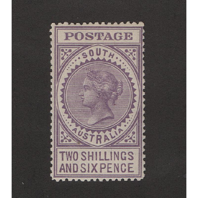 (LD1631) SOUTH AUSTRALIA · 1910: mint 2/6d pale violet QV Long Stamp (Thick Postage · Crown/A wmk · perf.12 ½) SG 304a · excellent condition · c.v. £75 (2 images)